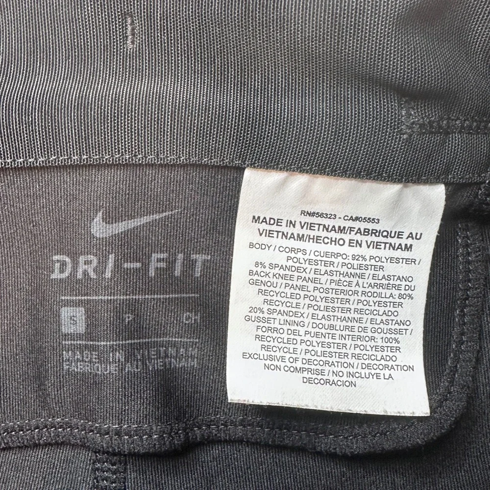 Nike Leggings Womens S Black‎ Dri-FIT Running Tights Cropped Mesh 645603-010